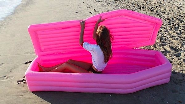Casket shop pool float